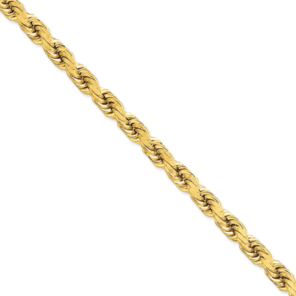 Black Bow Jewelry Company Men's 8mm, 14k Yellow Gold, Diamond Cut Rope Chain Necklace, 22 Inch