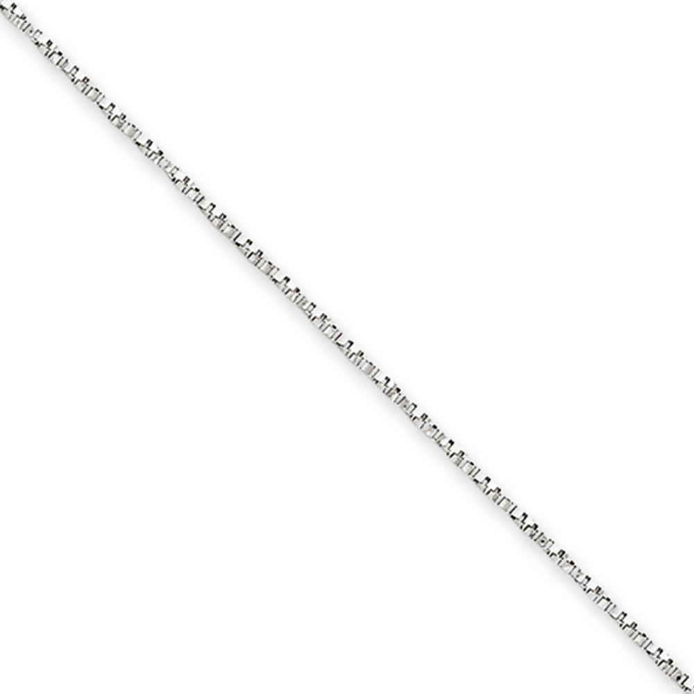 Black Bow Jewelry Company 1mm, 14k White Gold, Twisted Box Chain Necklace, 16 Inch