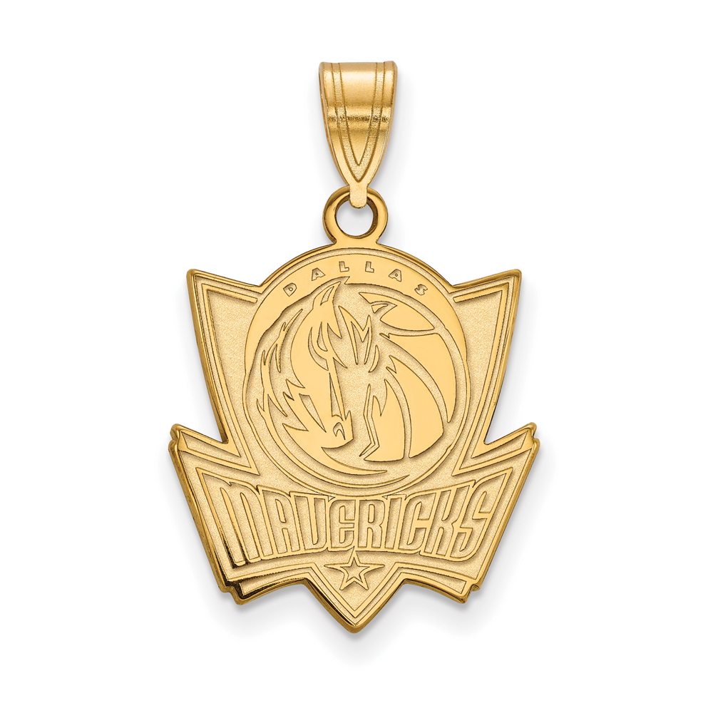 Logoart Dallas Cowboys Pendant 14kt Gold Jewelry Logoart Nba 14k Yellow Gold Plated Silver Dallas Mavericks Lg Logo Pendant