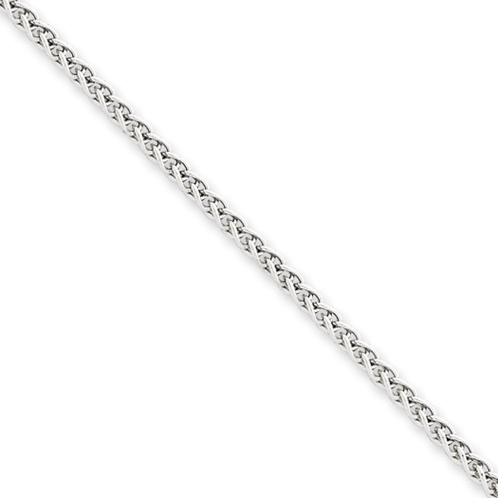 Black Bow Jewelry Company 2.25mm, 14k White Gold, Solid Spiga Chain Bracelet, 8 Inch