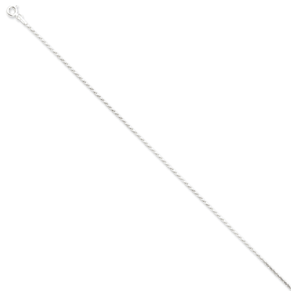 Black Bow Jewelry Company 1.5mm Sterling Silver, Diamond Cut Rope Chain Necklace, 18 Inch