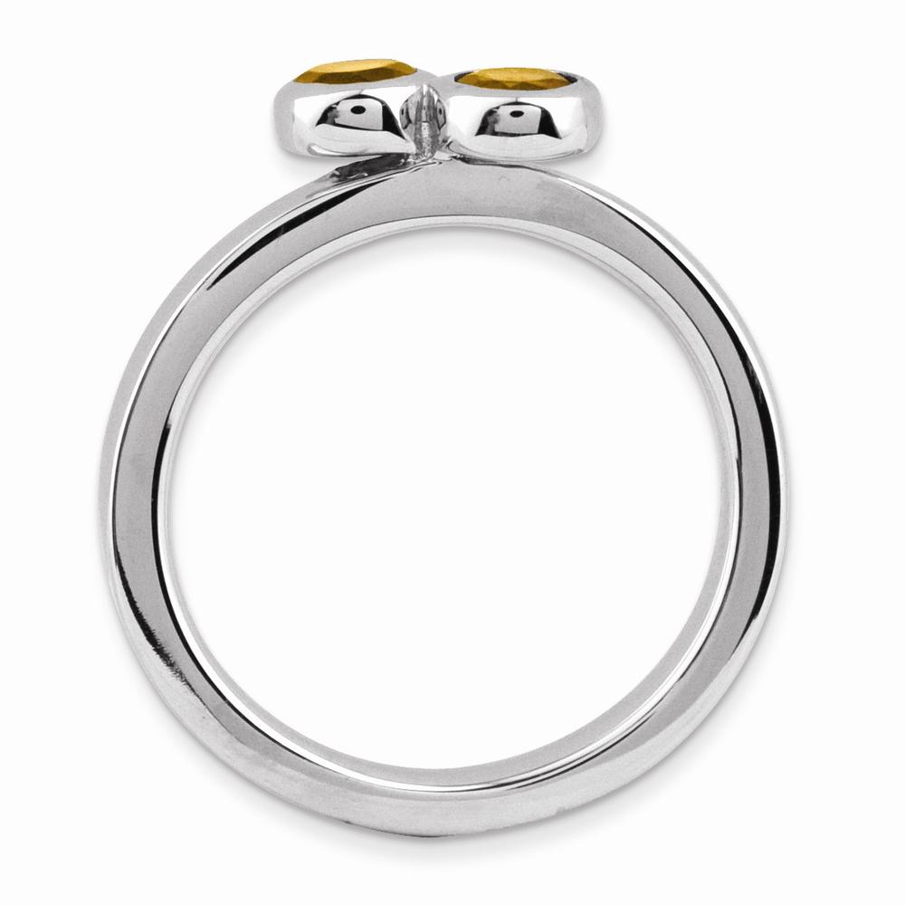 Stackable Expressions Silver Stackable Double Round Citrine Ring