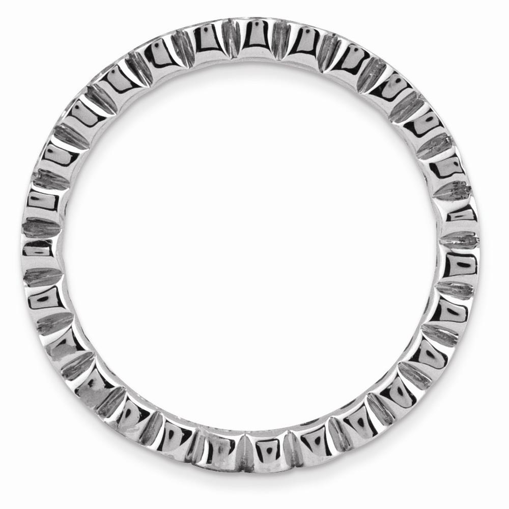 Stackable Expressions Sterling Silver Stackable Bezel Set Created Emerald 2.25mm Band