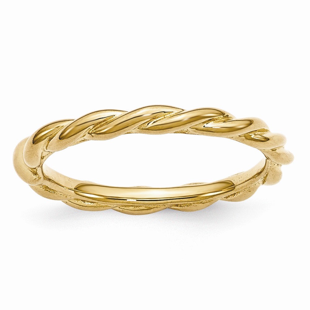 Stackable Expressions 2.25mm Gold Tone Sterling Silver Stackable Expressions Twist Band