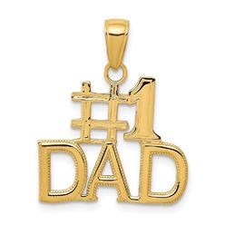 Black Bow Jewelry Company 14k Yellow Gold Polished #1 Dad Pendant, 20mm