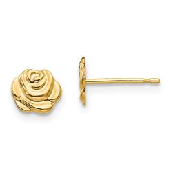 Black Bow Jewelry Company Kids 6mm Rose Bud Post Earrings in 14k Yellow Gold