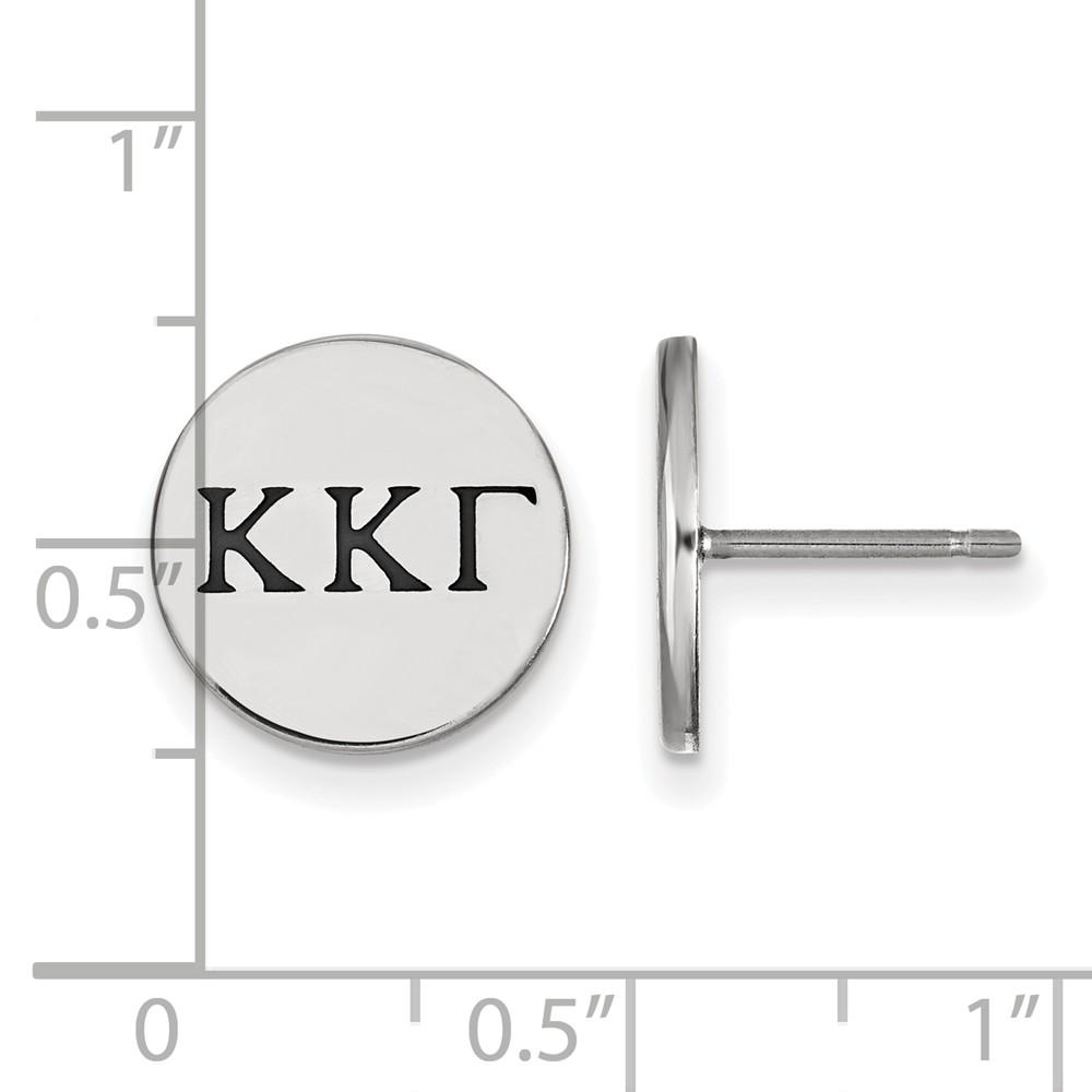 LogoArt Sterling Silver Kappa Kappa Gamma Black Enamel Greek Post Earrings
