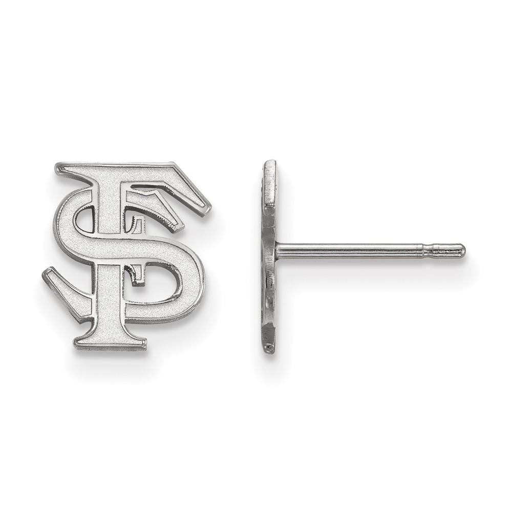 LogoArt Sterling Silver Florida State University XS (Tiny) 'FS' Post Earrings