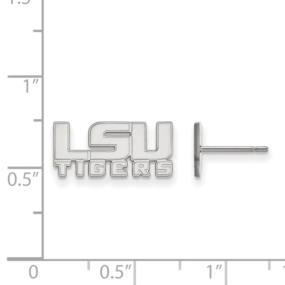 LogoArt Sterling Silver Louisiana State University XS (Tiny) Post Earrings