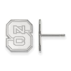 LogoArt NC State Small (1/2 Inch) Post Earrings (Sterling Silver)