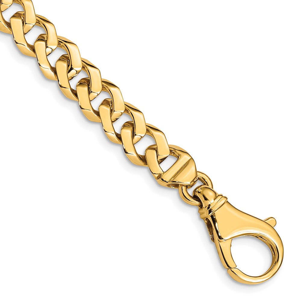 Black Bow Jewelry Company 14k Yellow Gold, 8mm Fancy Chain Link Bracelet - 8 Inch