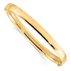 Black Bow Jewelry Company 5.9mm 10k Yellow Gold Polished Hollow Hinged Bangle Bracelet