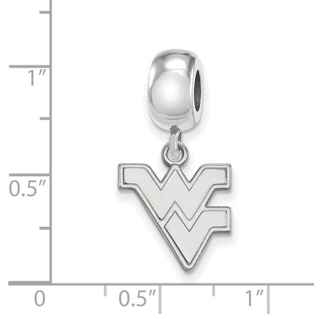 LogoArt Sterling Silver West Virginia Univ. Small 'WV' Dangle Bead Charm