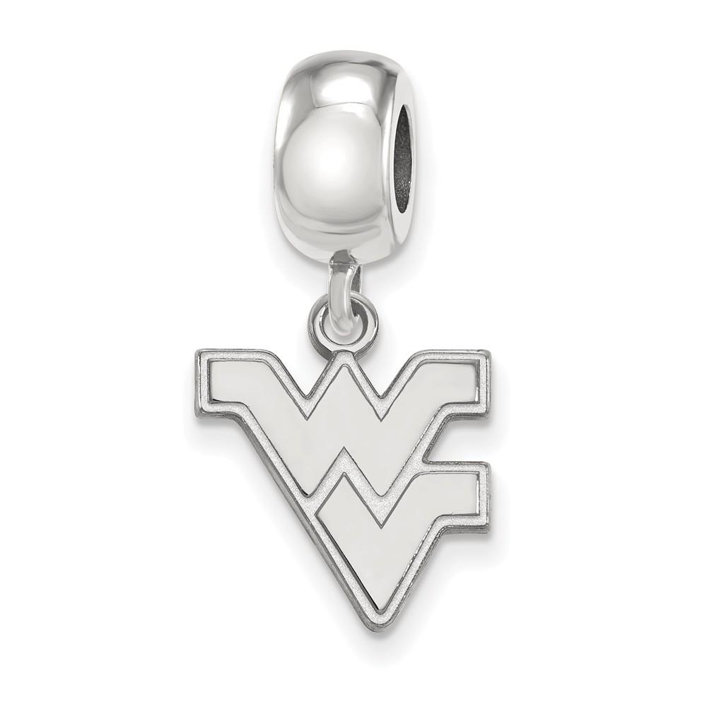 LogoArt Sterling Silver West Virginia Univ. Small 'WV' Dangle Bead Charm
