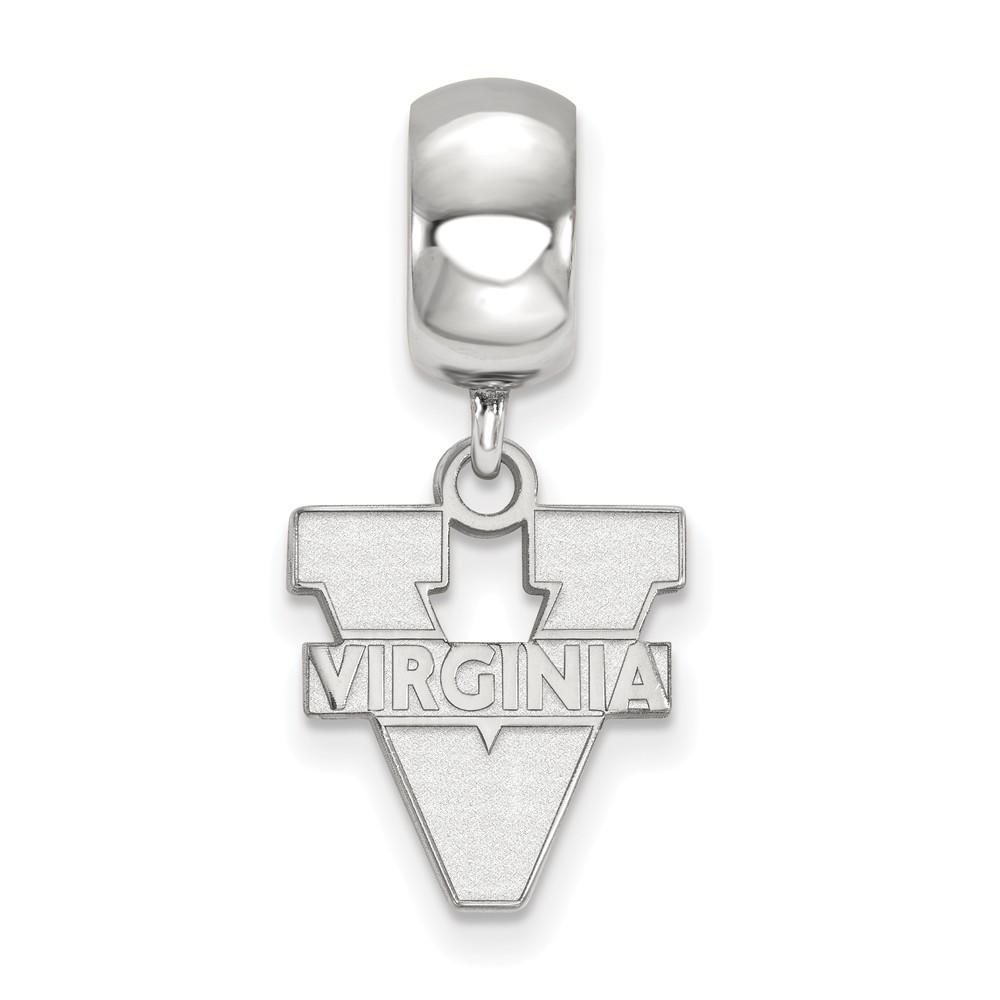 LogoArt Sterling Silver Univ. of Virginia Small 'V' Dangle Bead Charm