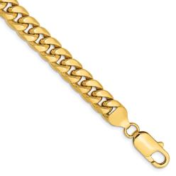 Black Bow Jewelry Company 7.3mm 14k Yellow Gold Cuban Curb Chain Bracelet