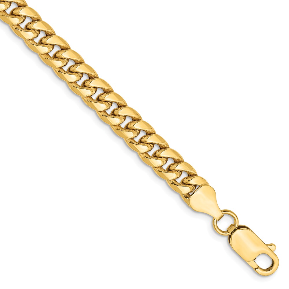 Black Bow Jewelry Company 6mm 14k Yellow Gold Cuban Curb Chain Bracelet