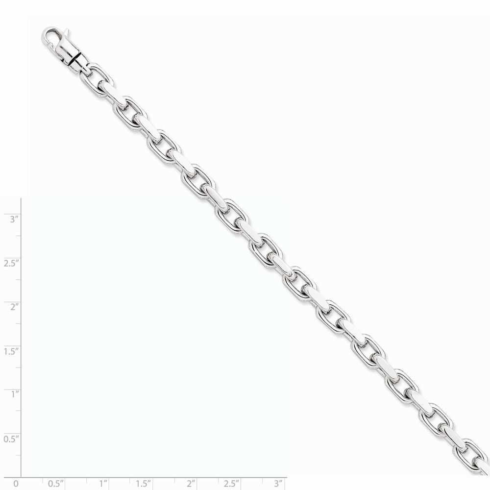 Black Bow Jewelry Company 6.2mm 14k White Gold Polished Fancy Cable Chain Bracelet