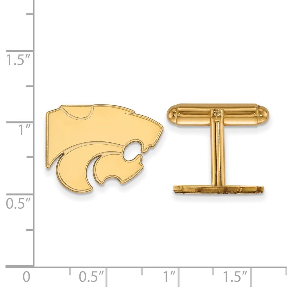 LogoArt 14k Yellow Gold Kansas State University Mascot Cuff Links