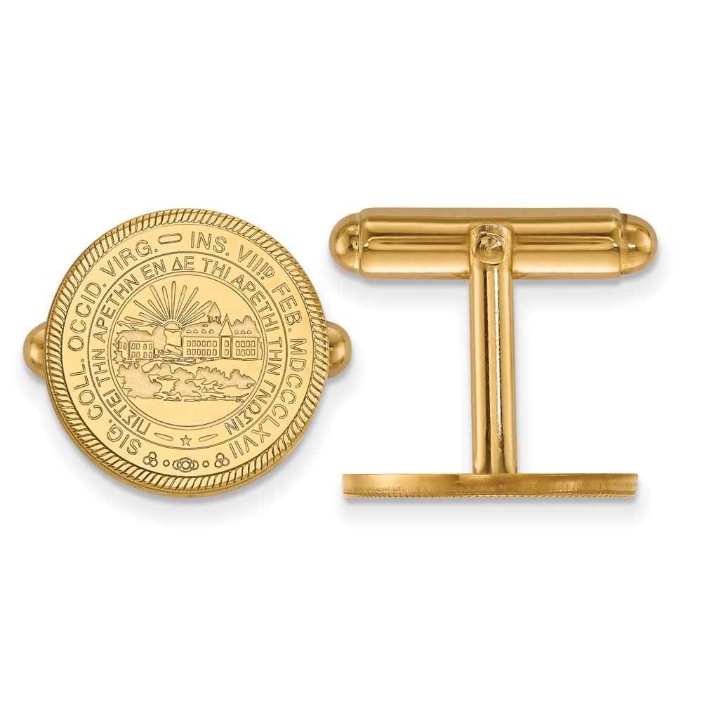 LogoArt 14k Yellow Gold West Virginia University Crest Cuff Links