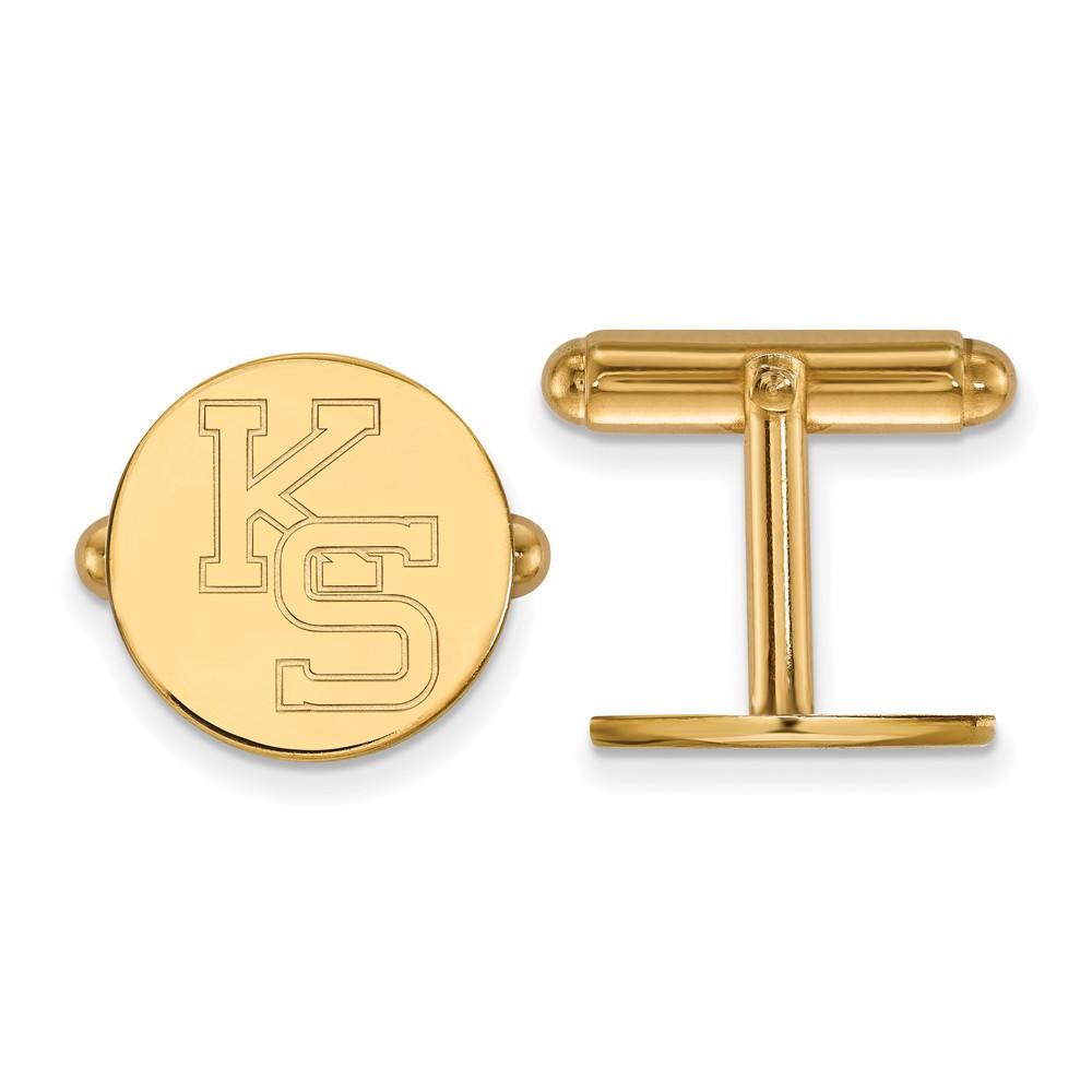 LogoArt 14k Yellow Gold Kansas State University Cuff Links