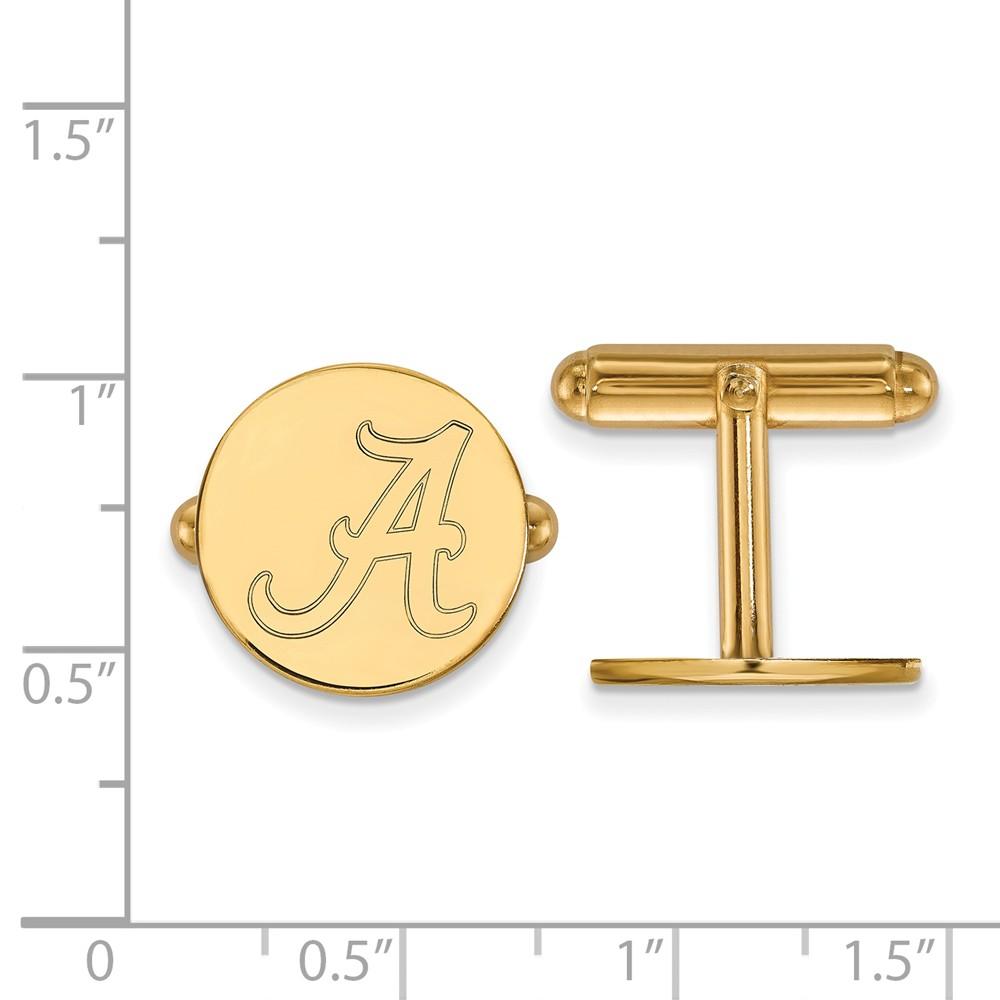 LogoArt 14k Yellow Gold University of Alabama Initial A Cuff Links