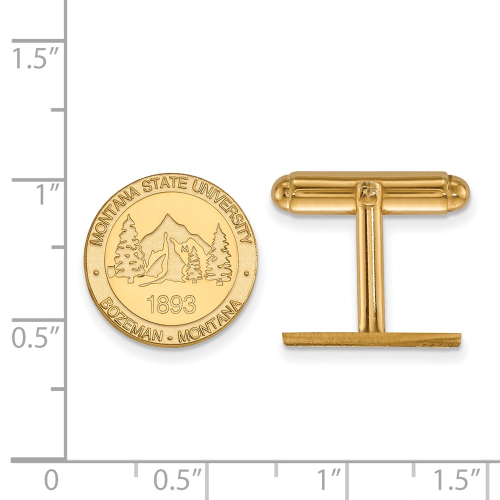 LogoArt 14k Yellow Gold Montana State University Crest Cuff Links