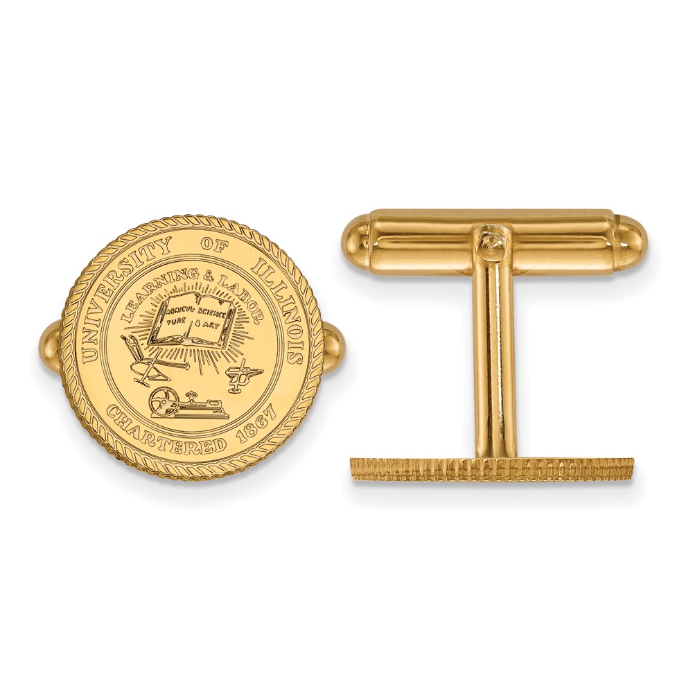 LogoArt 14k Yellow Gold University of Illinois Crest Cuff Links