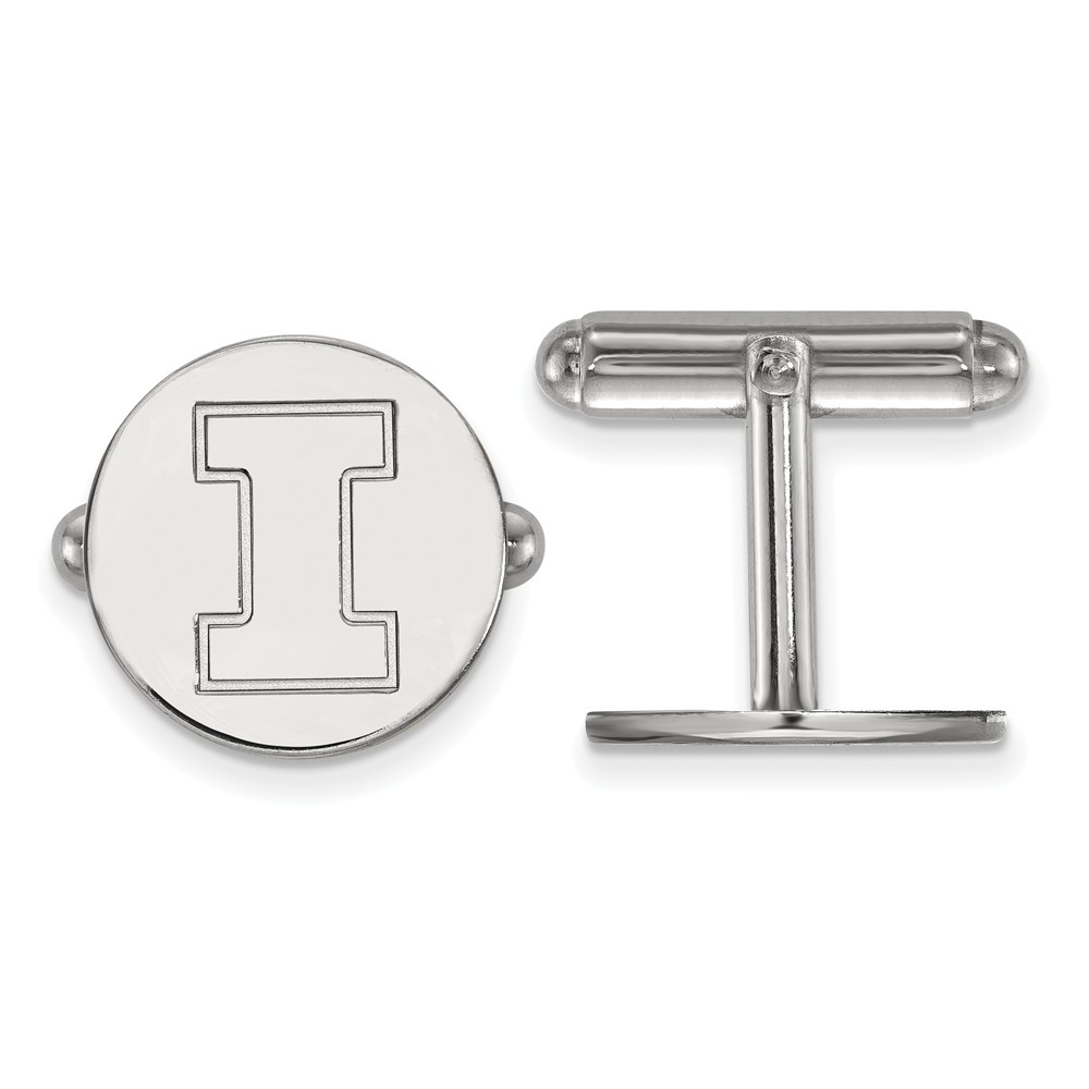 LogoArt Sterling Silver University of Illinois Initial I Cuff Links