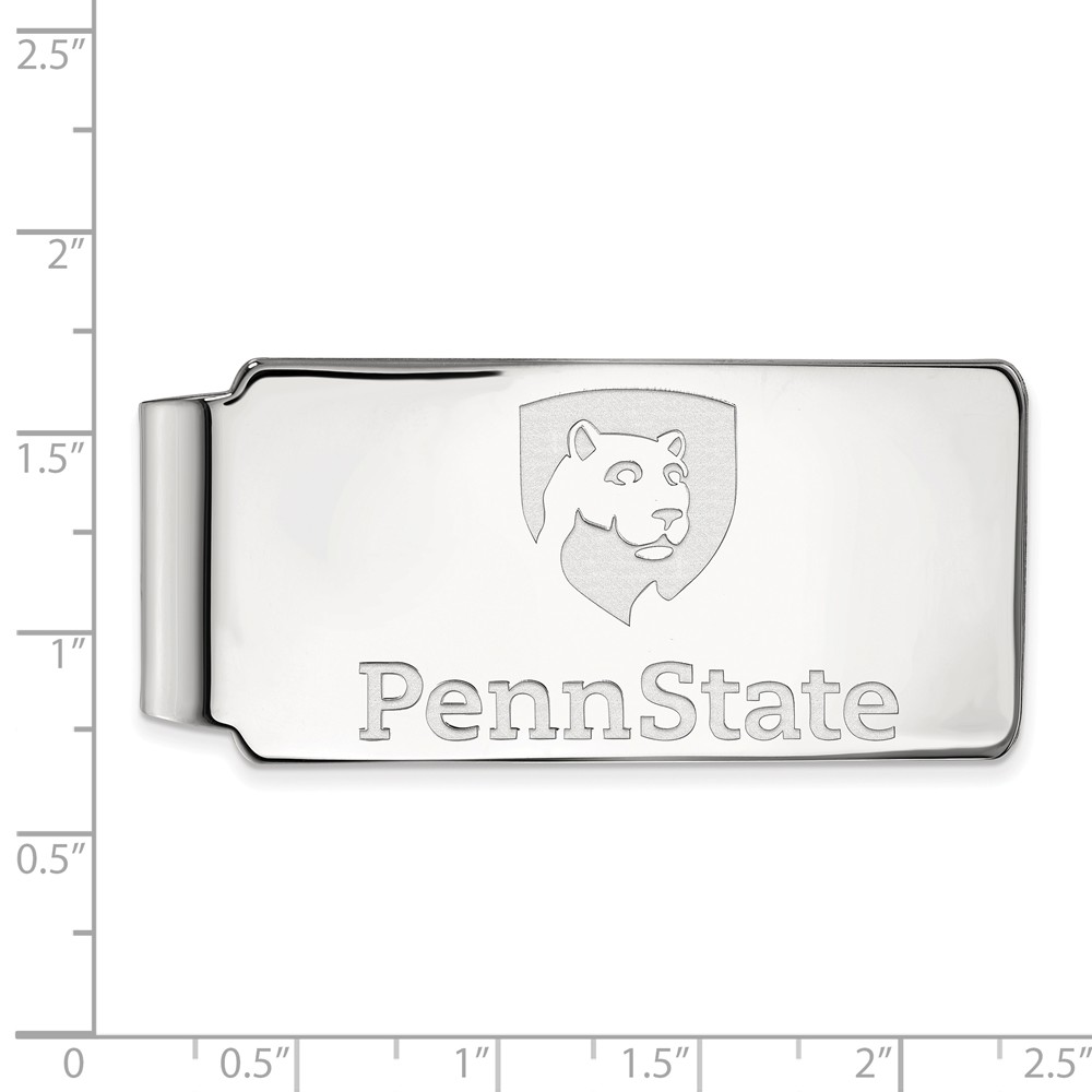 LogoArt 14k White Gold Penn State Mascot Logo Money Clip