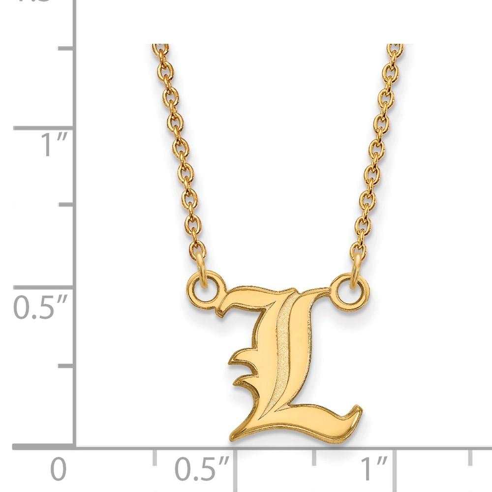 LogoArt 14k Yellow Gold U of Louisville Small Script 'L' Pendant Necklace