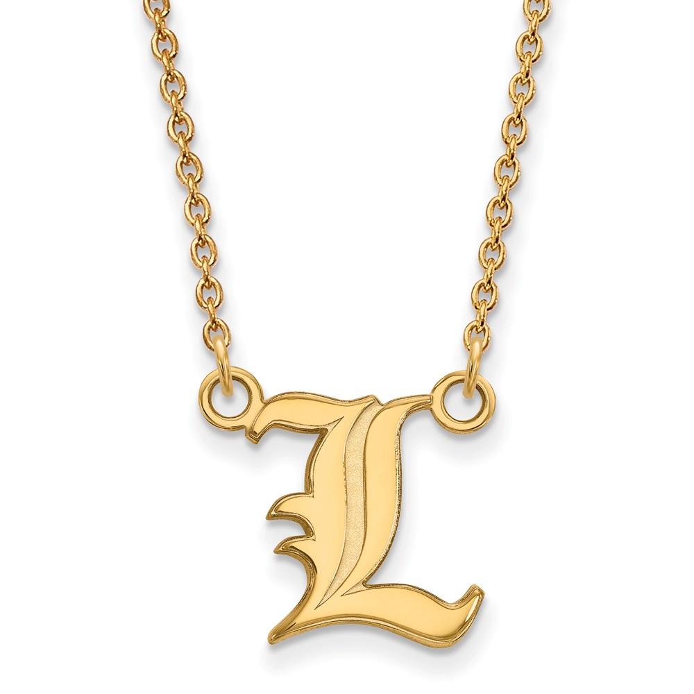LogoArt 14k Yellow Gold U of Louisville Small Script 'L' Pendant Necklace