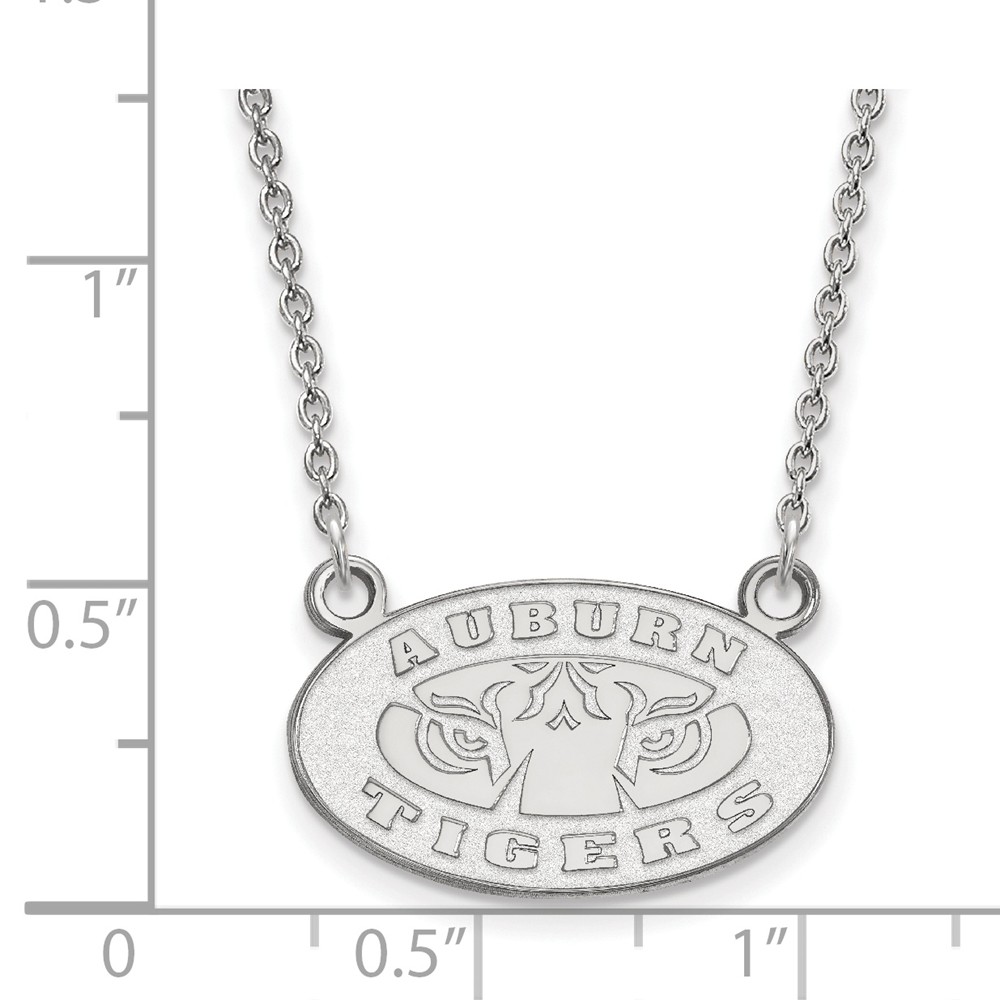 LogoArt 14k White Gold Auburn U Small Pendant Necklace