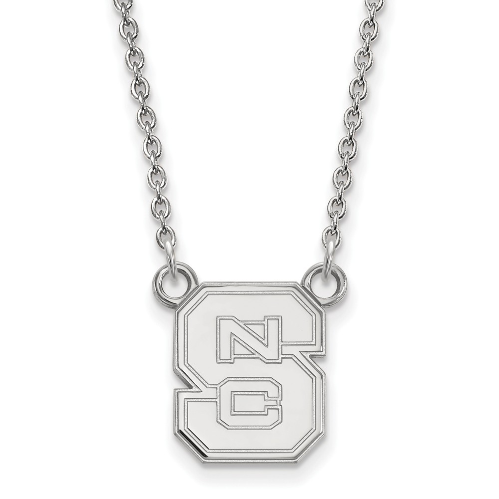 LogoArt Sterling Silver North Carolina Small 'NCS' Letter Pendant Necklace