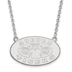 LogoArt Auburn Large (3/4 Inch) Pendant w/ Necklace (Sterling Silver)