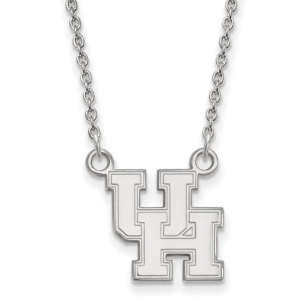 LogoArt Sterling Silver U of Houston Small Pendant Necklace