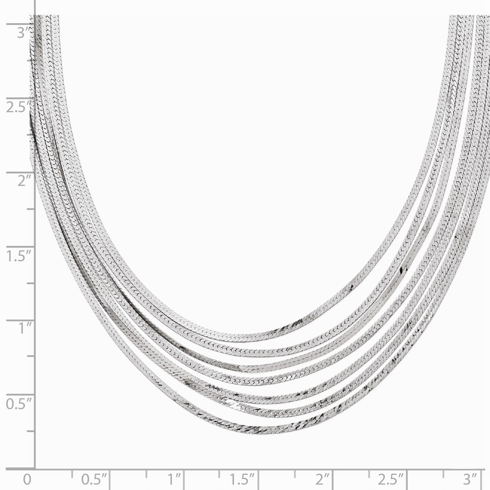Black Bow Jewelry Company Seven Strand Herringbone Necklace in Sterling Silver, 17 Inch
