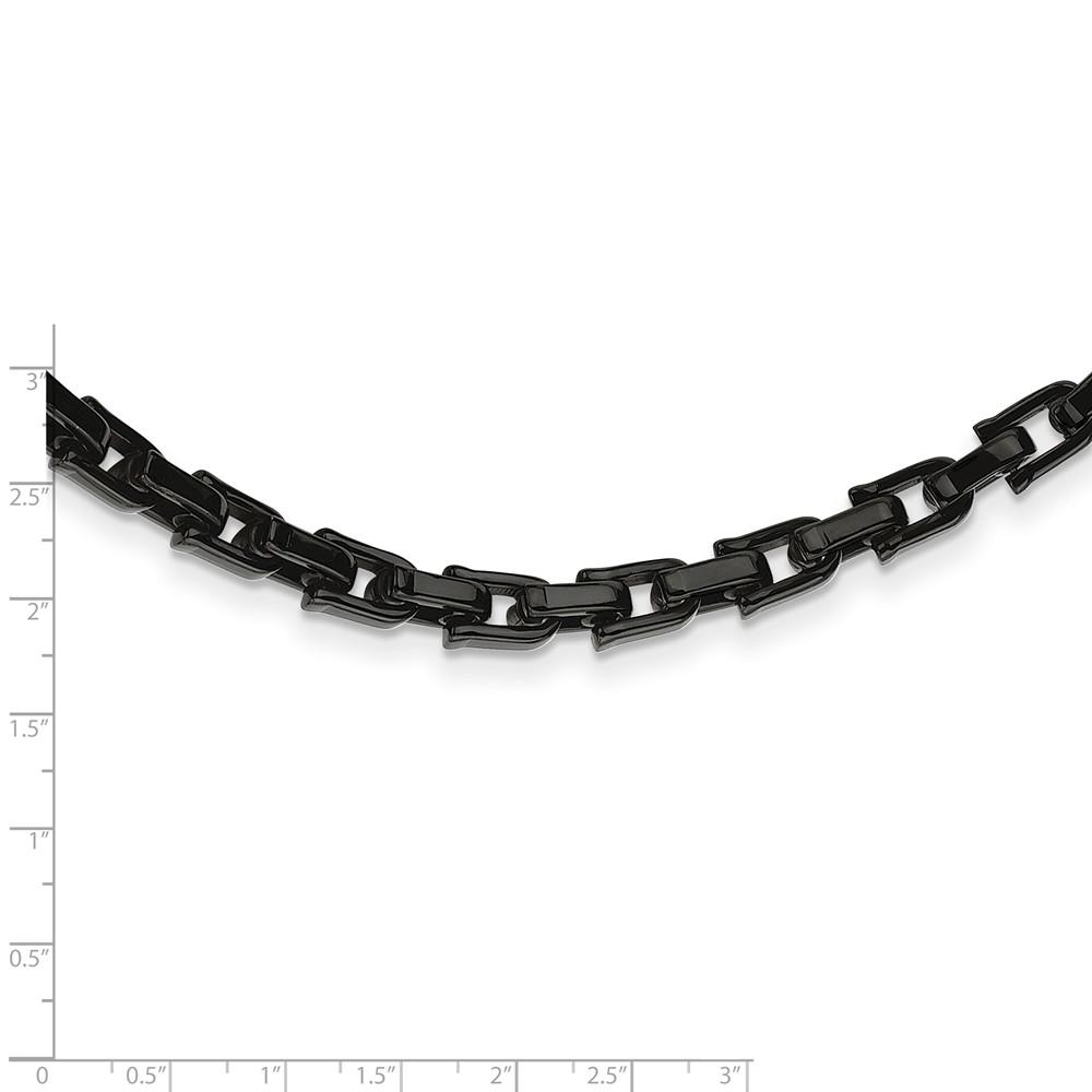 Chisel Men's Stainless Steel Black Shackle Link Chain Necklace, 20 Inch