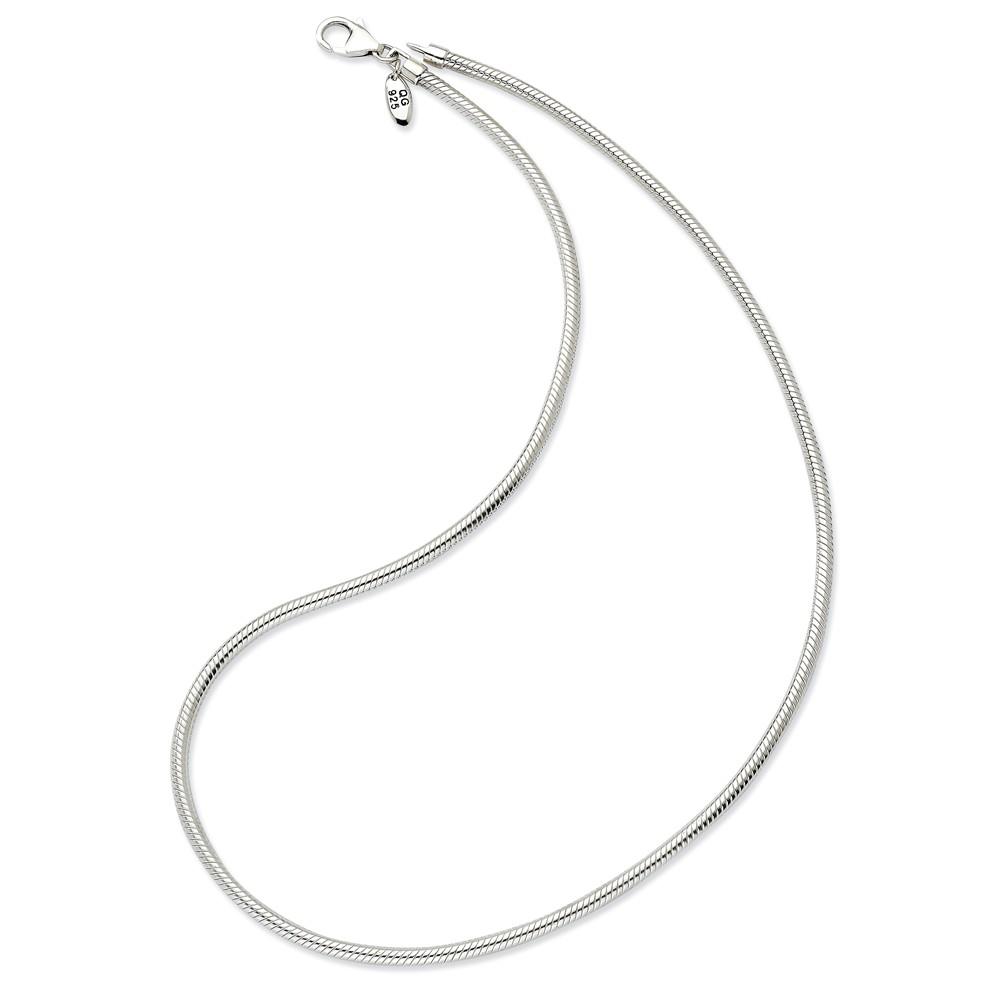 Black Bow Jewelry Company 20 Inch Artisan Snake 3mm Necklace for Charms in Silver for 4mm Charms