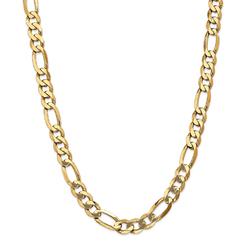 Black Bow Jewelry Company Men's 10mm 14k Yellow Gold Flat Figaro Chain Necklace