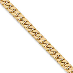 Black Bow Jewelry Company 5mm, 14k Yellow Gold, Solid Miami Cuban (Curb) Chain Necklace