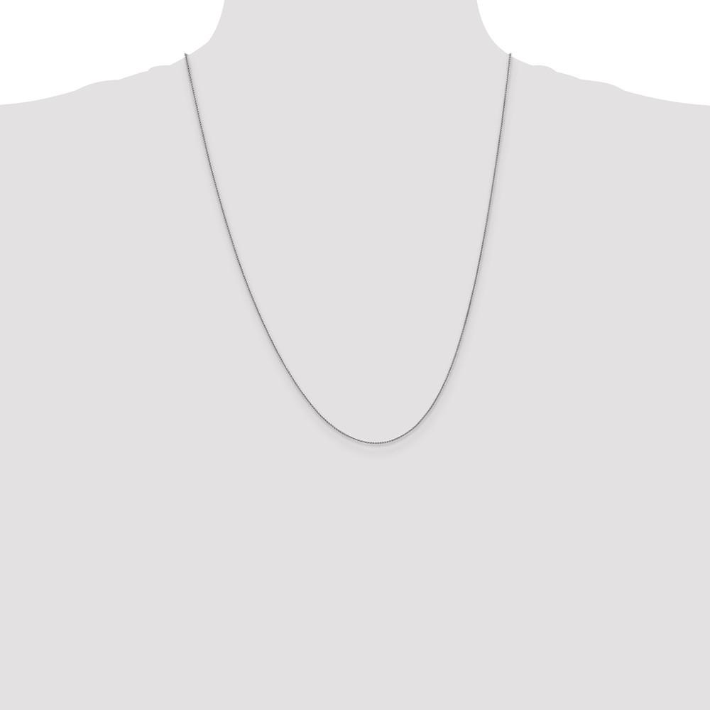 Black Bow Jewelry Company 1mm, 14k White Gold, Solid Spiga Chain in 24 Inch