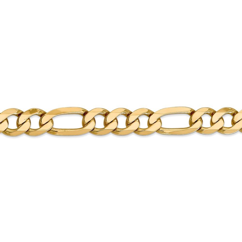 Black Bow Jewelry Company 10mm, 14k Yellow Gold, Flat Figaro Chain Bracelet, 8 Inch