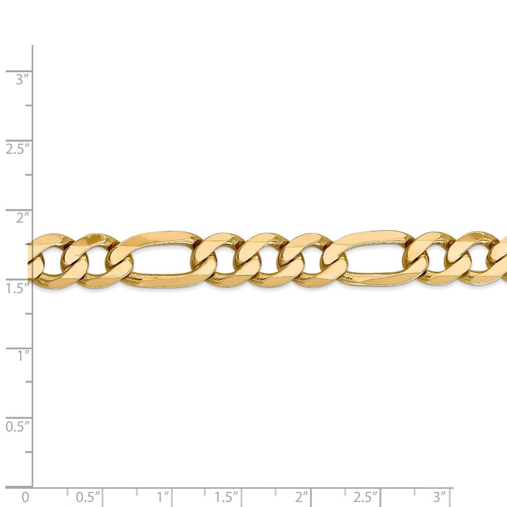 Black Bow Jewelry Company 10mm, 14k Yellow Gold, Flat Figaro Chain Bracelet, 8 Inch