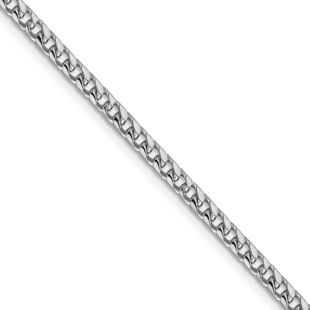 Black Bow Jewelry Company 3mm, 14k White Gold, Solid Franco Chain Necklace, 20 Inch