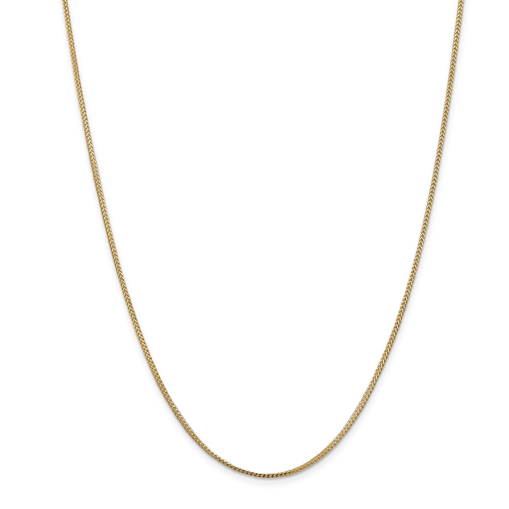 Black Bow Jewelry Company 1mm, 14k Yellow Gold, Solid Franco Chain Necklace, 16 Inch
