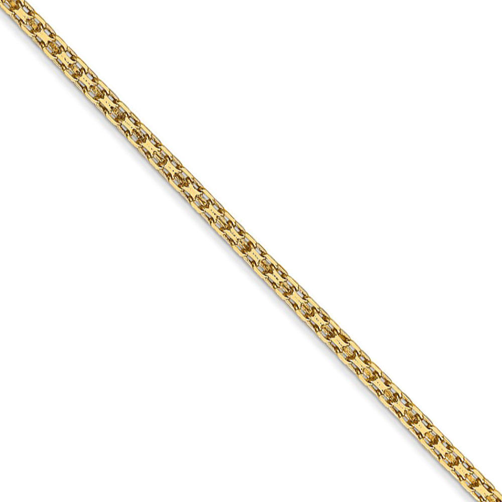 Black Bow Jewelry Company 2mm, 14k Yellow Gold, Flat Bismark Mesh Chain Necklace, 18 Inch