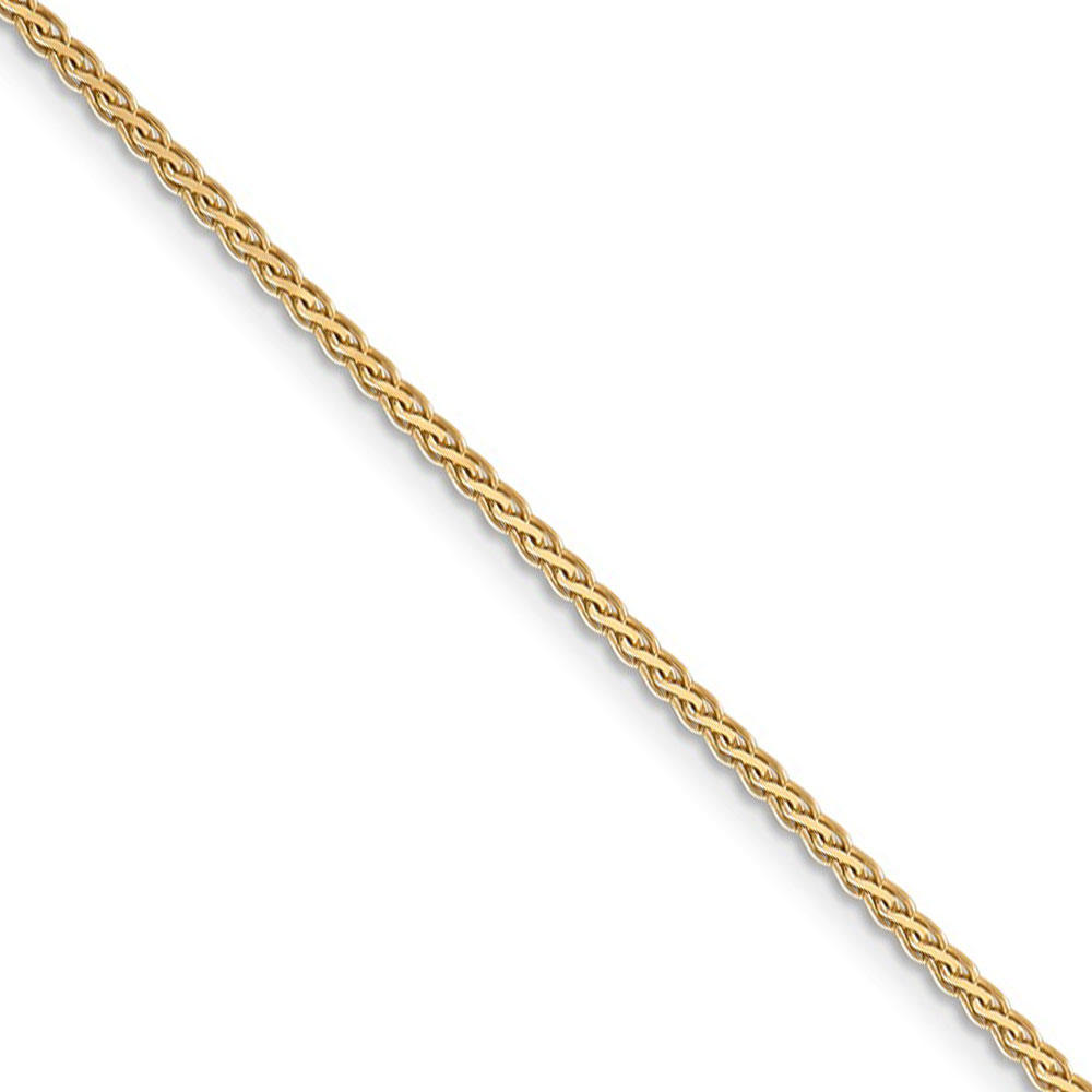 Black Bow Jewelry Company 1.8mm, 14k Yellow Gold, Flat Wheat Chain Necklace, 20 Inch