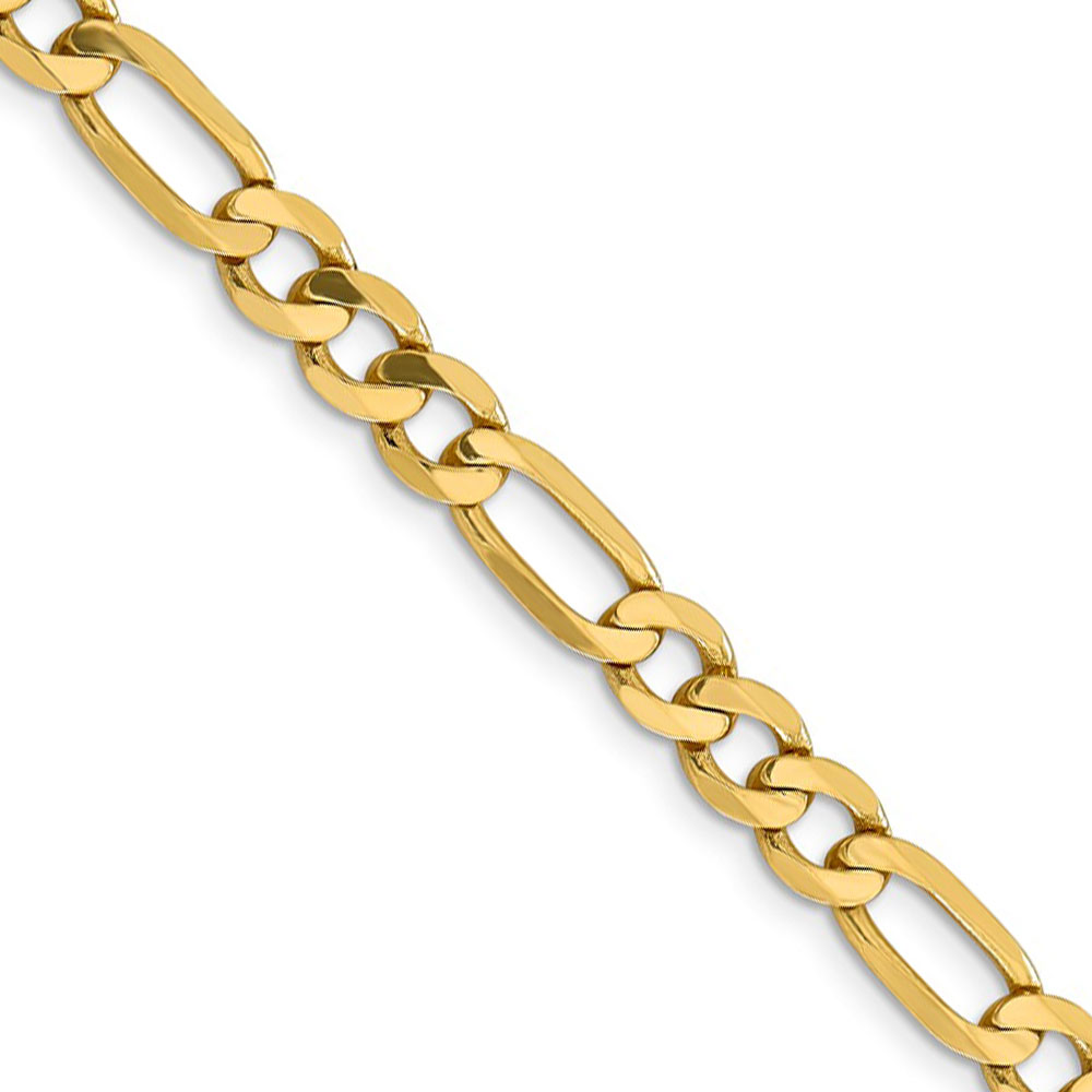 Black Bow Jewelry Company Men's 6.25mm, 14k Yellow Gold, Flat Figaro Chain Necklace, 20 Inch