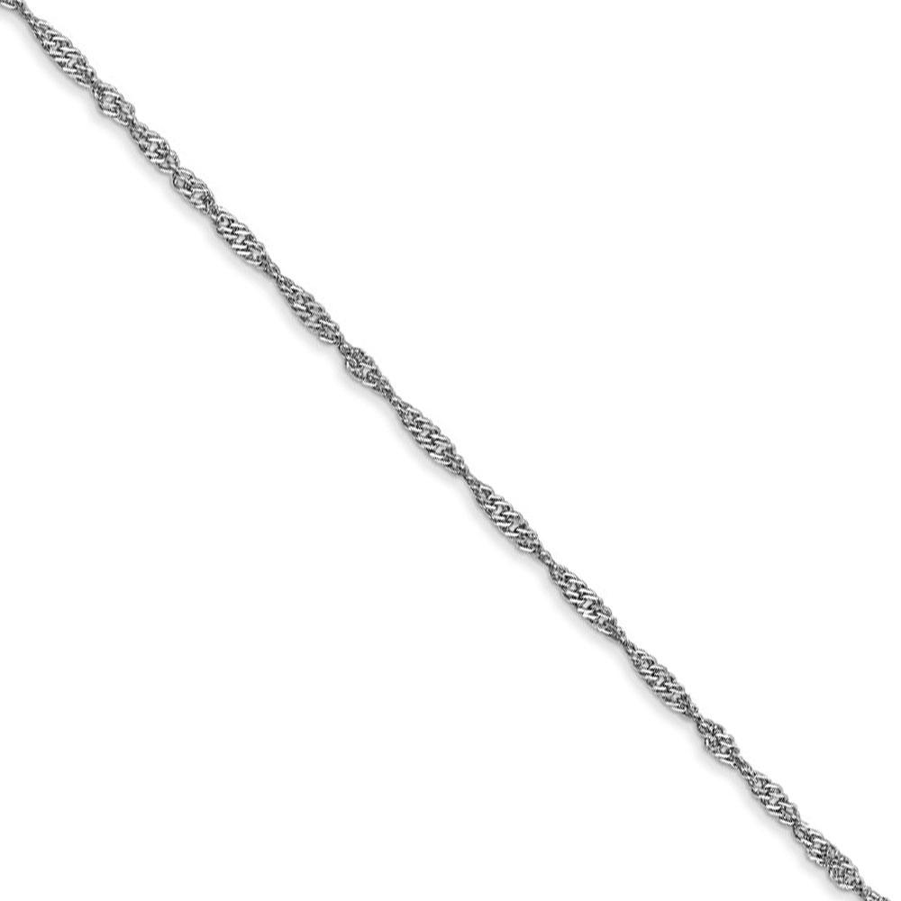 Black Bow Jewelry Company Children's 1.4mm, 14k White Gold, Singapore Chain Necklace, 14 Inch